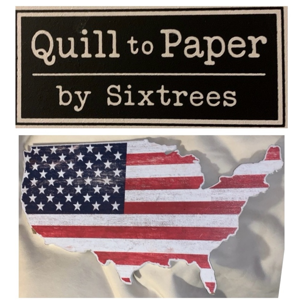 🌺 SIXTREES American Flag Distressed Wall Art Sign NWT